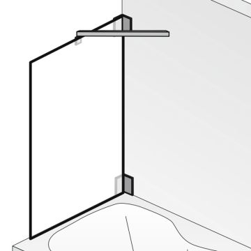 HSK K2 Badewannenaufsatz 1 Seitenwand Skizze