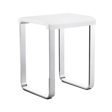 Smedbo Living / OUTLINE Duschhocker Aluminium Sitzfläche weiss